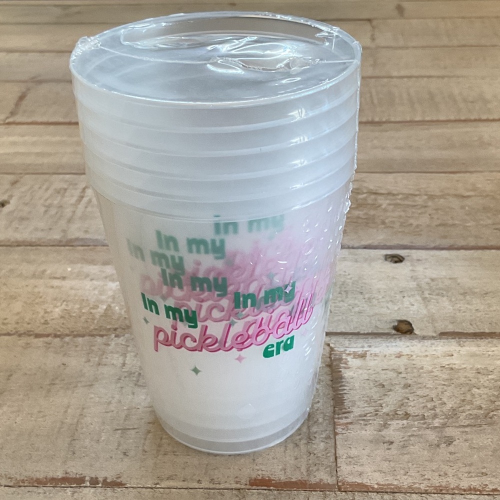 Set of 6 “In My Pickleball Era” Frosted Cups New Food safe plastic